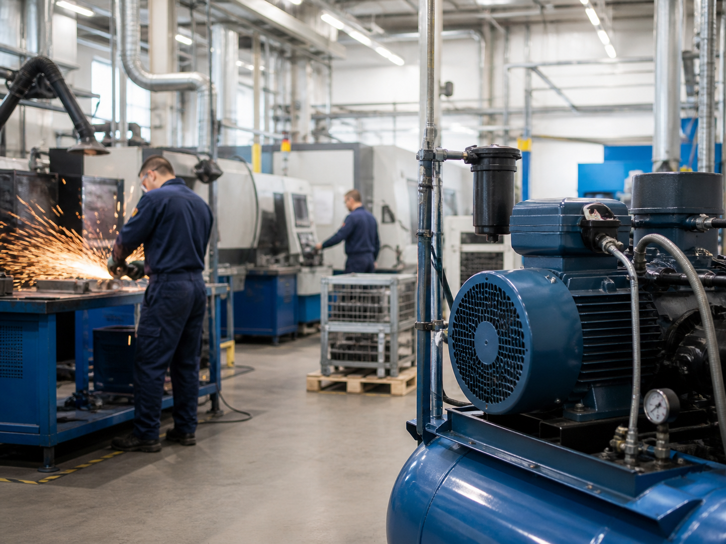 Noisy industrial machinery and production area for occupational noise exposure recognition